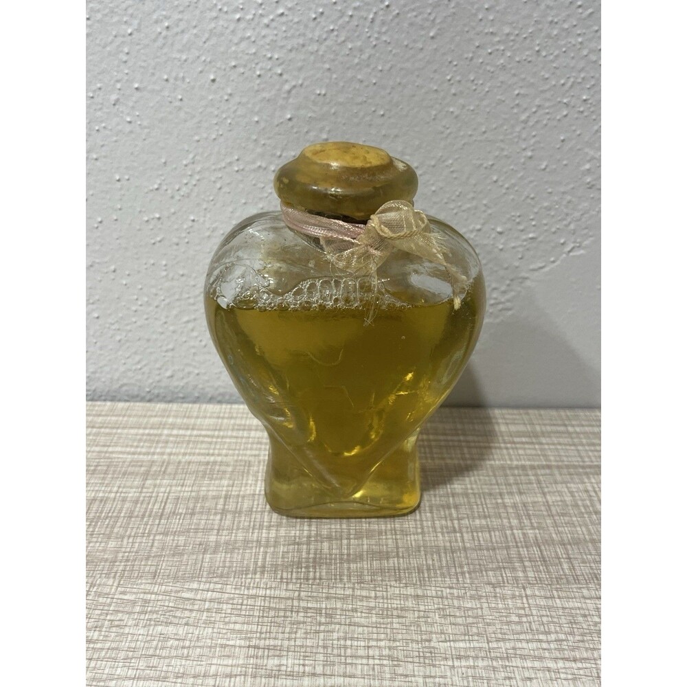 Vintage Windham Distributors Heart-Shaped Bath Gelee Bottle - Gold Liquid NEW